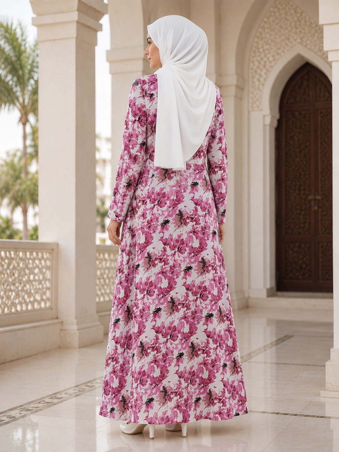 Printed Georgette Dual Layer Abaya AYG-122
