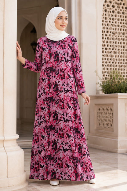 Printed Georgette Dual Layer Abaya AYG-125