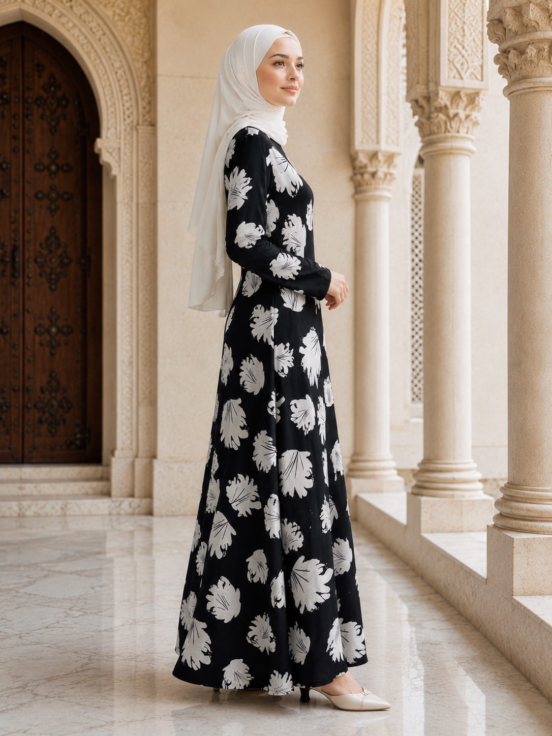 Printed Organza Dual Layer Abaya AYG-128