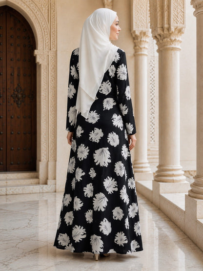 Printed Organza Dual Layer Abaya AYG-128