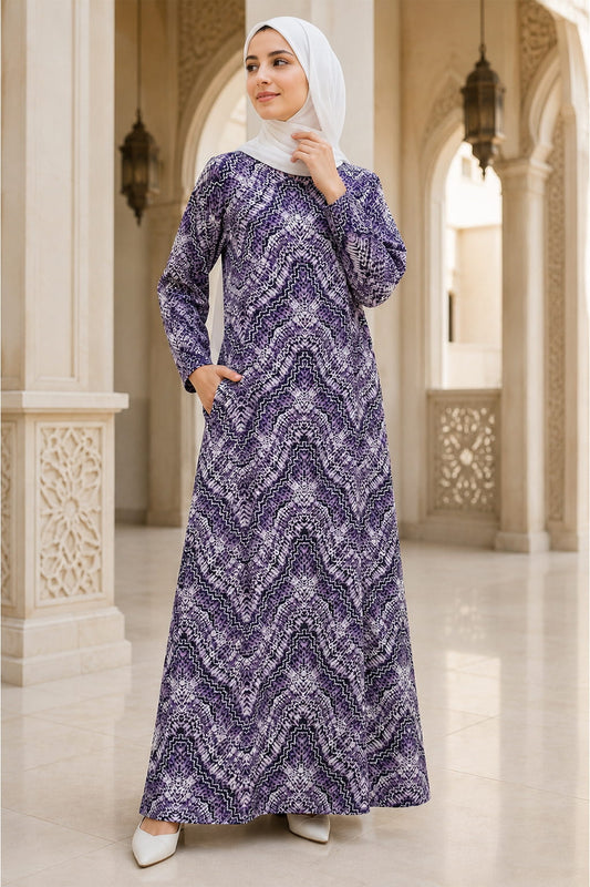 Printed Crepe Abaya AYP-657