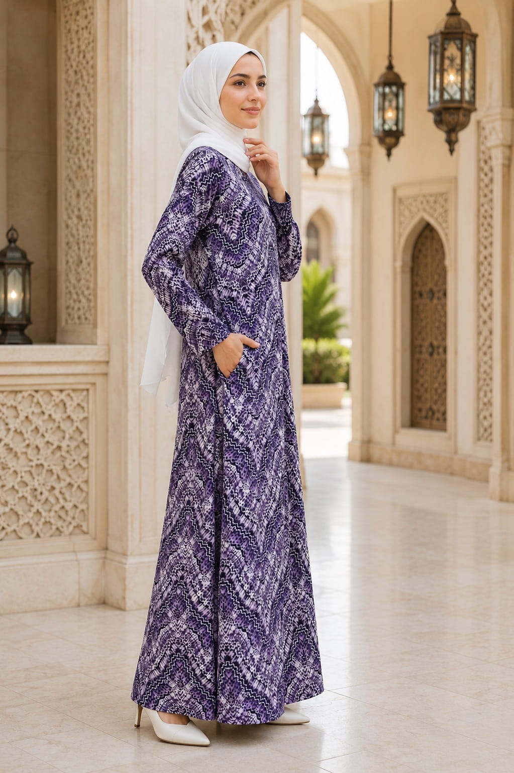 Printed Crepe Abaya AYP-657
