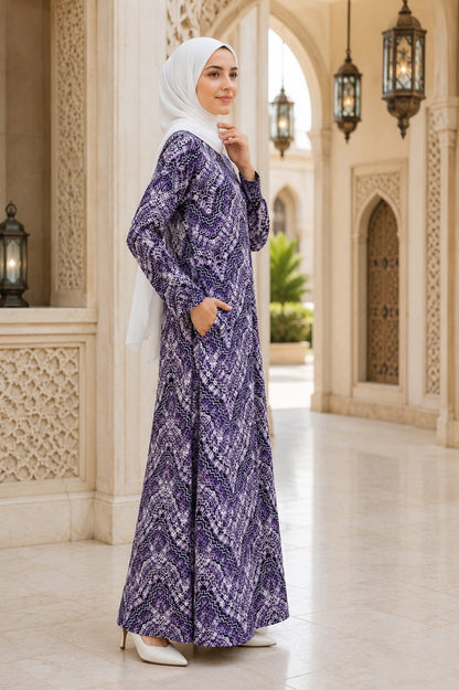 Printed Crepe Abaya AYP-657