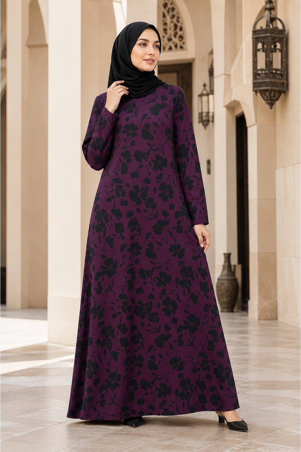 Printed Crepe Abaya AYP-659