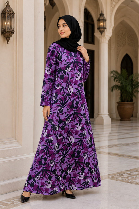 Printed Crepe Abaya AYP-661