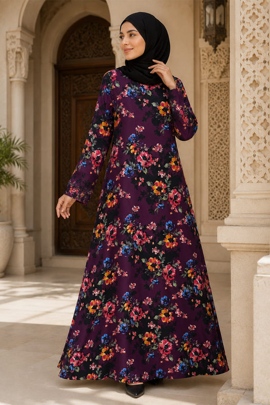 Printed Crepe Abaya AYP-662