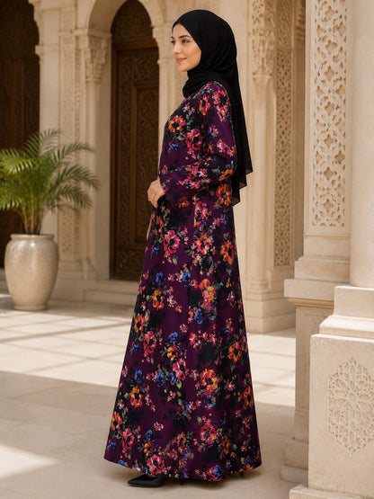 Printed Crepe Abaya AYP-662