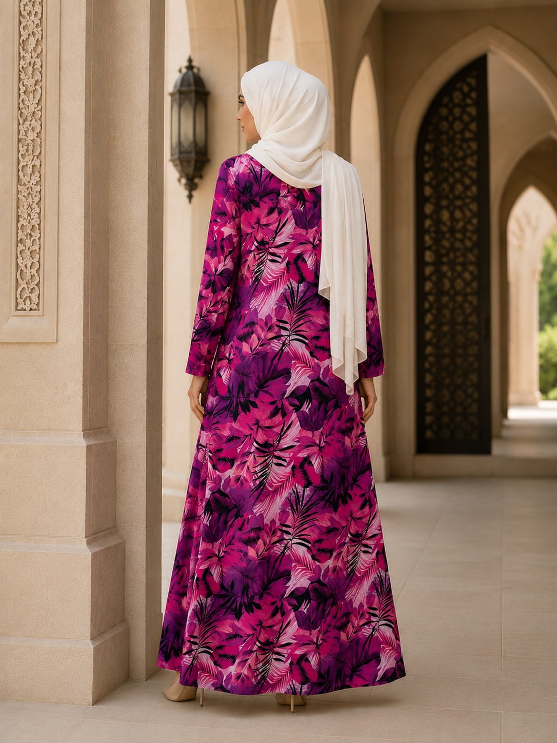 Printed Crepe Abaya AYP-663