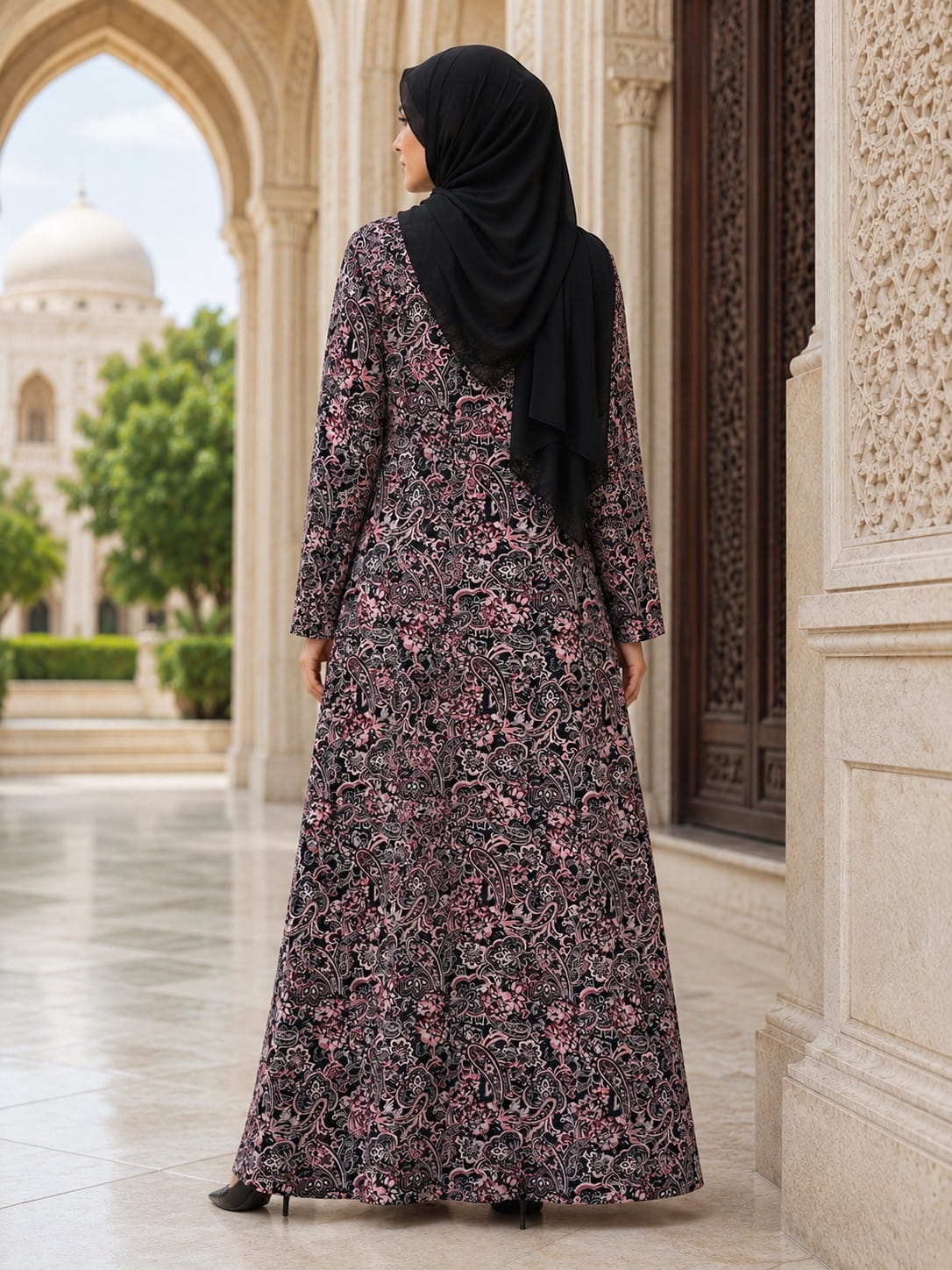 Printed Crepe Abaya AYP-664