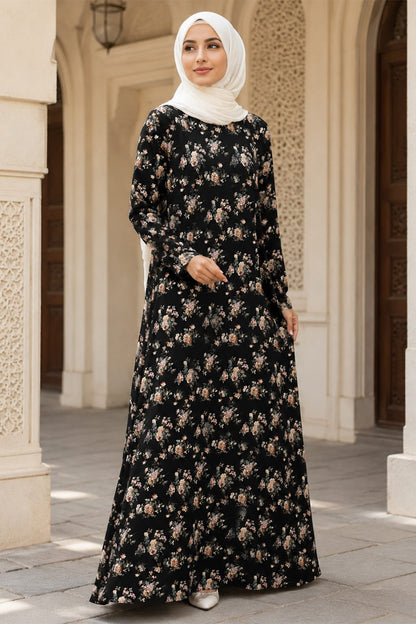 Printed Crepe Abaya AYP-669