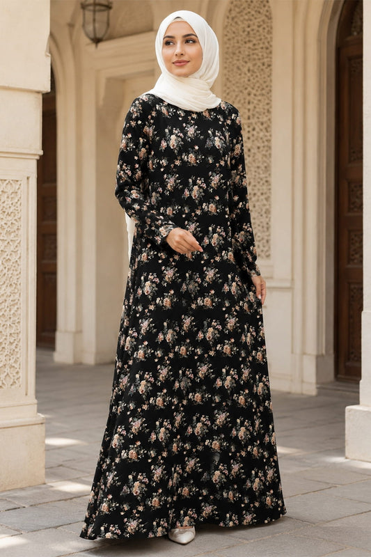 Printed Crepe Abaya AYP-669