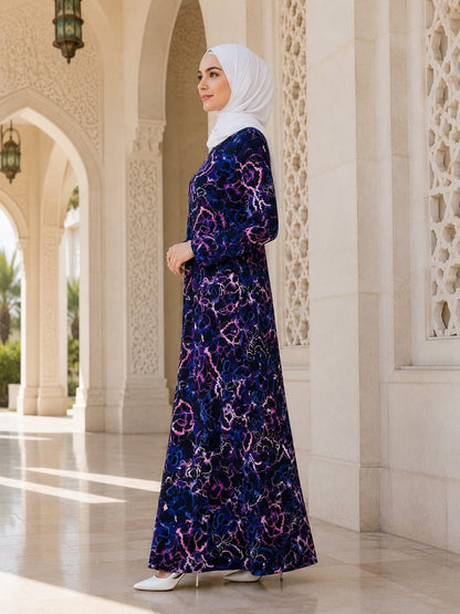 Printed Crepe Abaya AYP-672