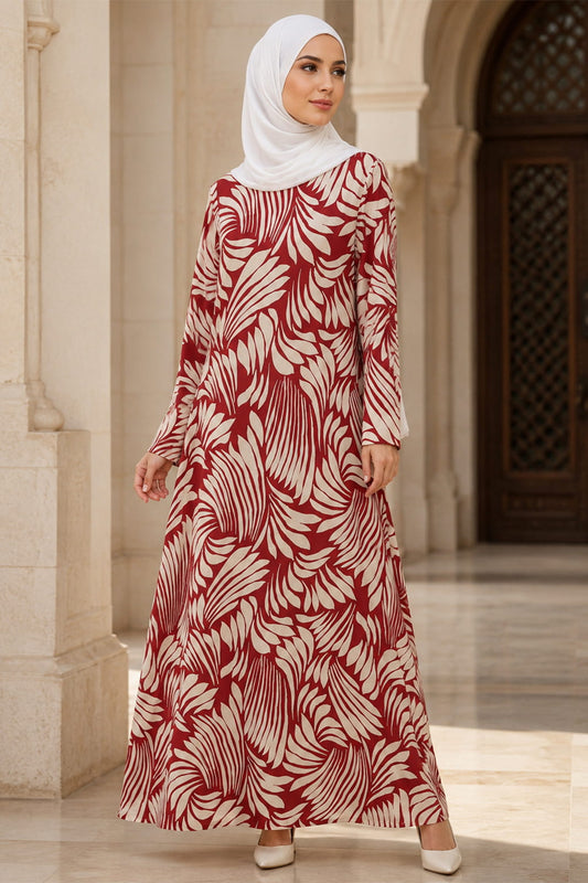 Printed Crepe Abaya AYP-673