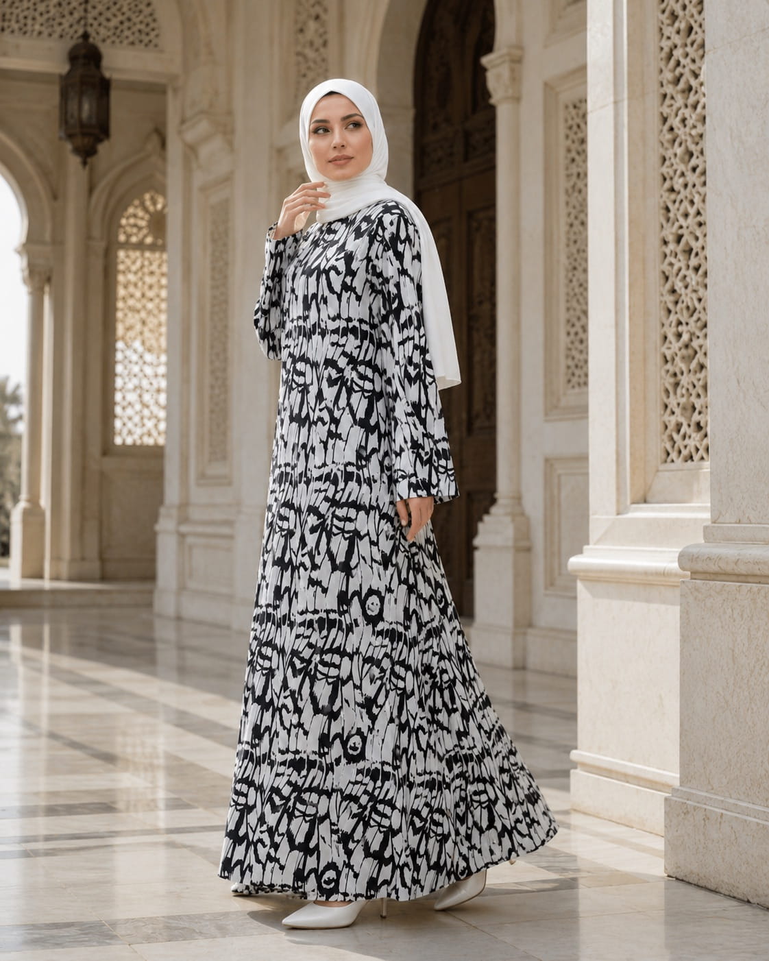 Printed Crepe Abaya AYP-674
