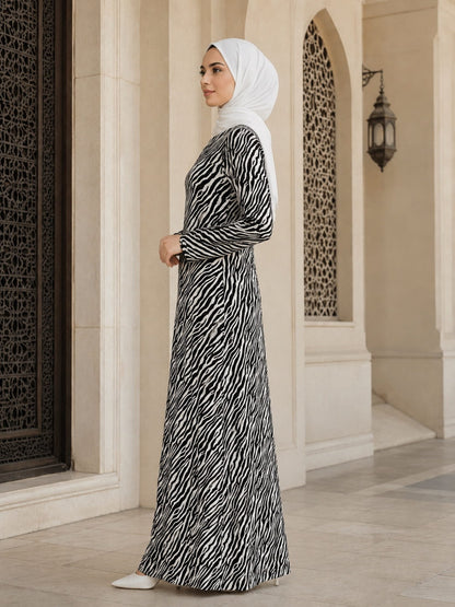 Printed Crepe Abaya AYP-675