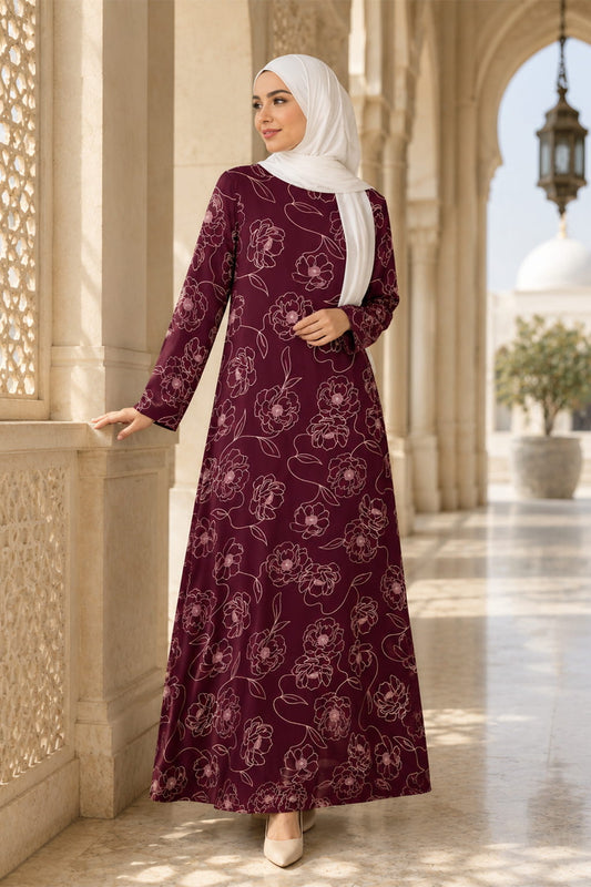 Printed Crepe Abaya AYP-680