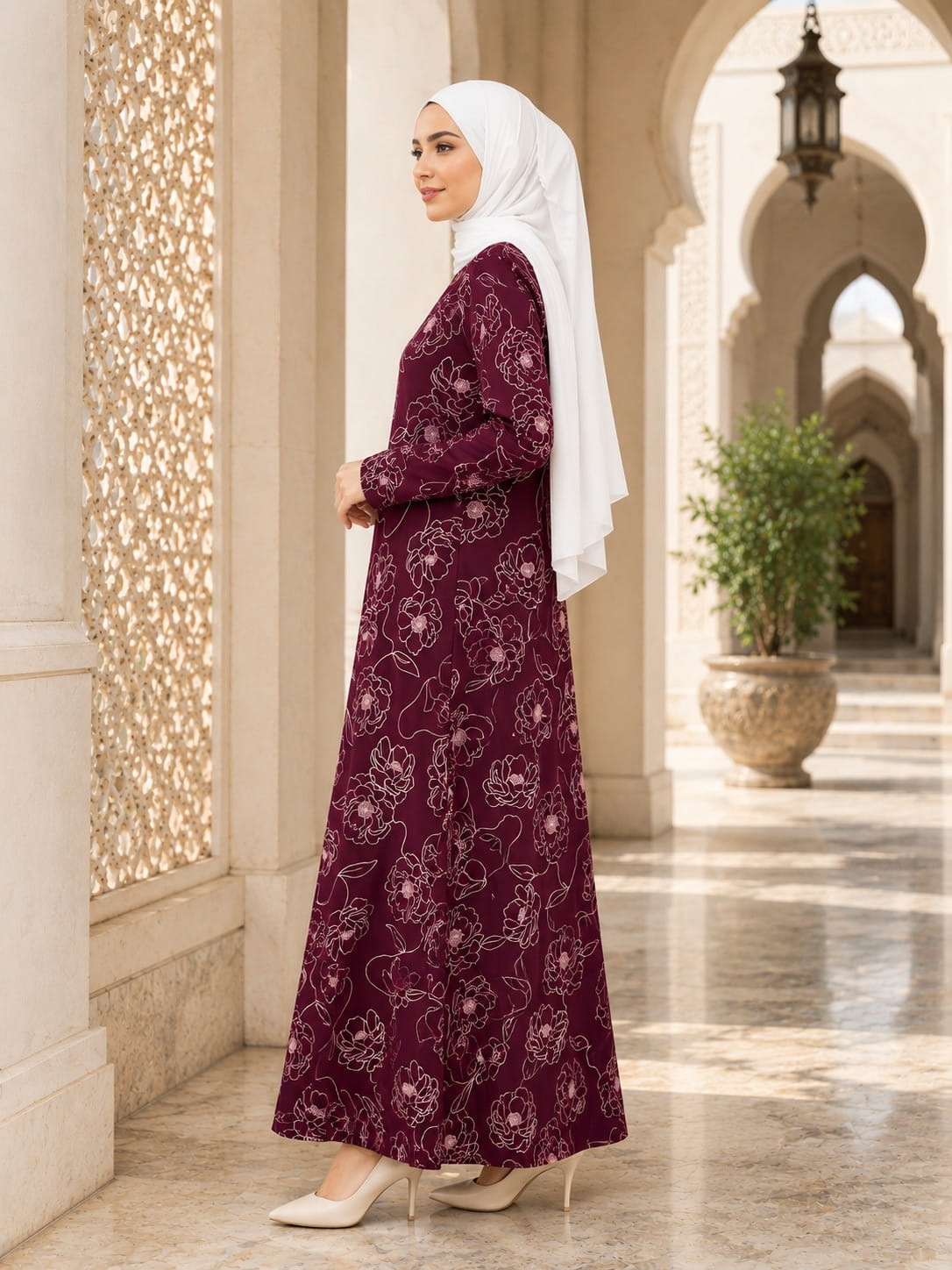 Printed Crepe Abaya AYP-680