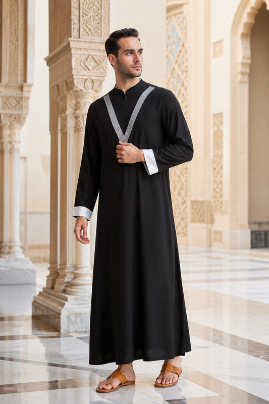 Faizaan Black Rayon Thobe