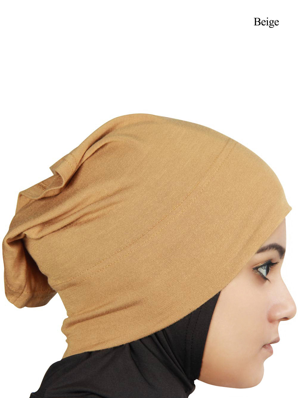 Two Piece Instant Beige Viscose Jersey Hijab