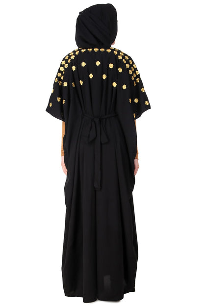 Multi Flower Motif Gold Embroidered Fancy Kaftan