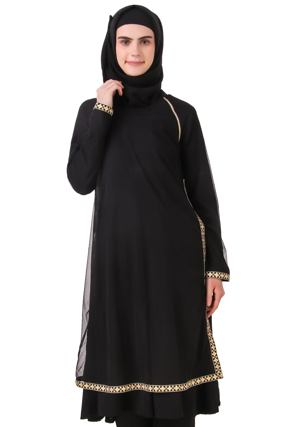 Najdah Black Nida & Net Umbrella Tunic