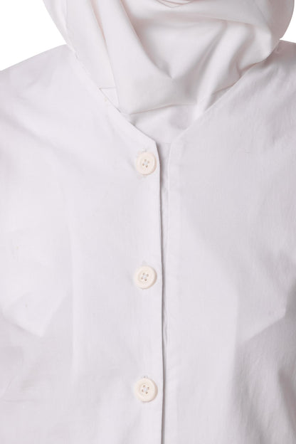 Faraza White Front Open Cotton Tunic