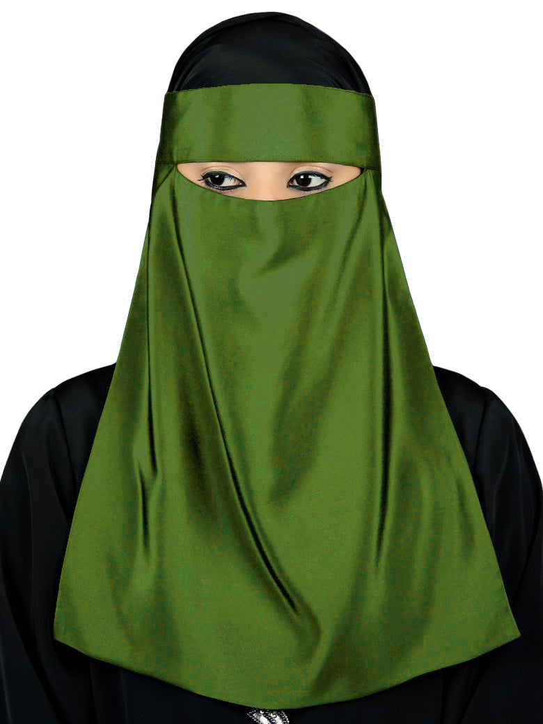 Single Layer Niqab, Saudi Style, Muslim Face Veil in Crepe/Nida