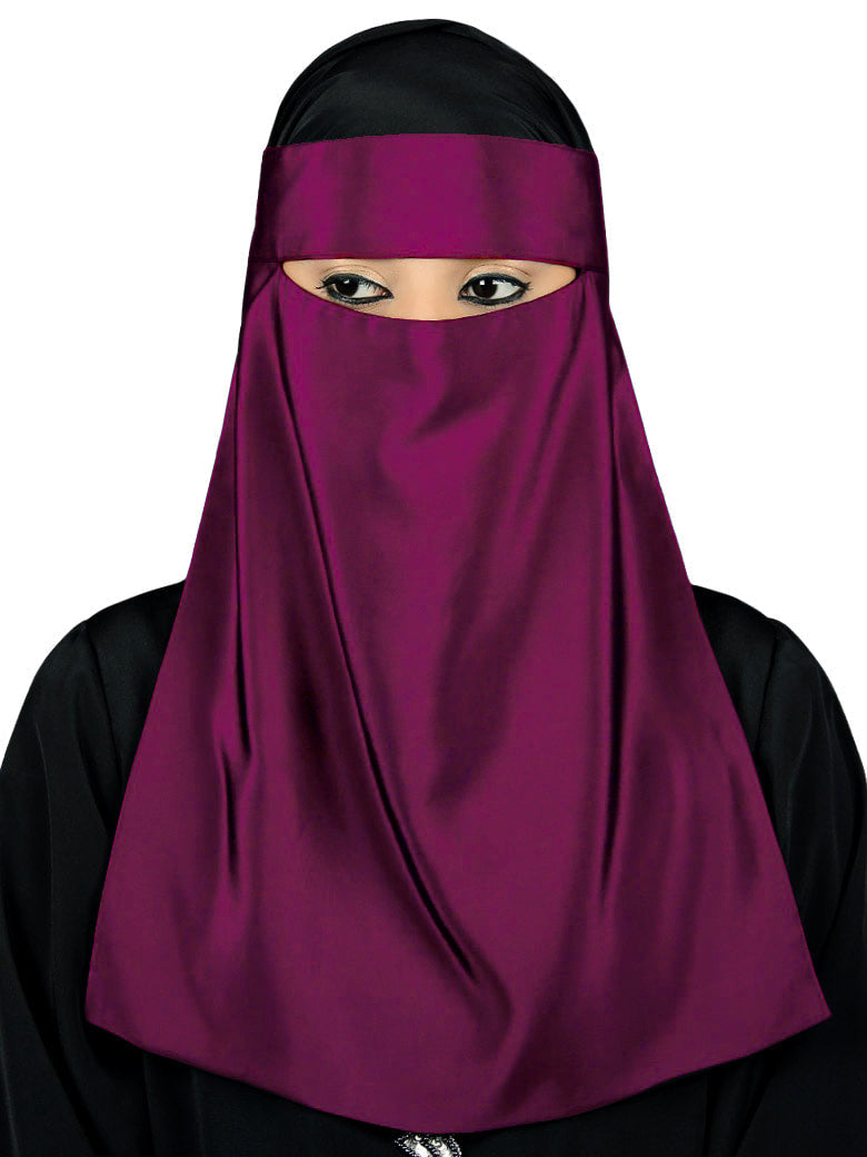 Single Layer Niqab, Saudi Style, Muslim Face Veil in Crepe/Nida
