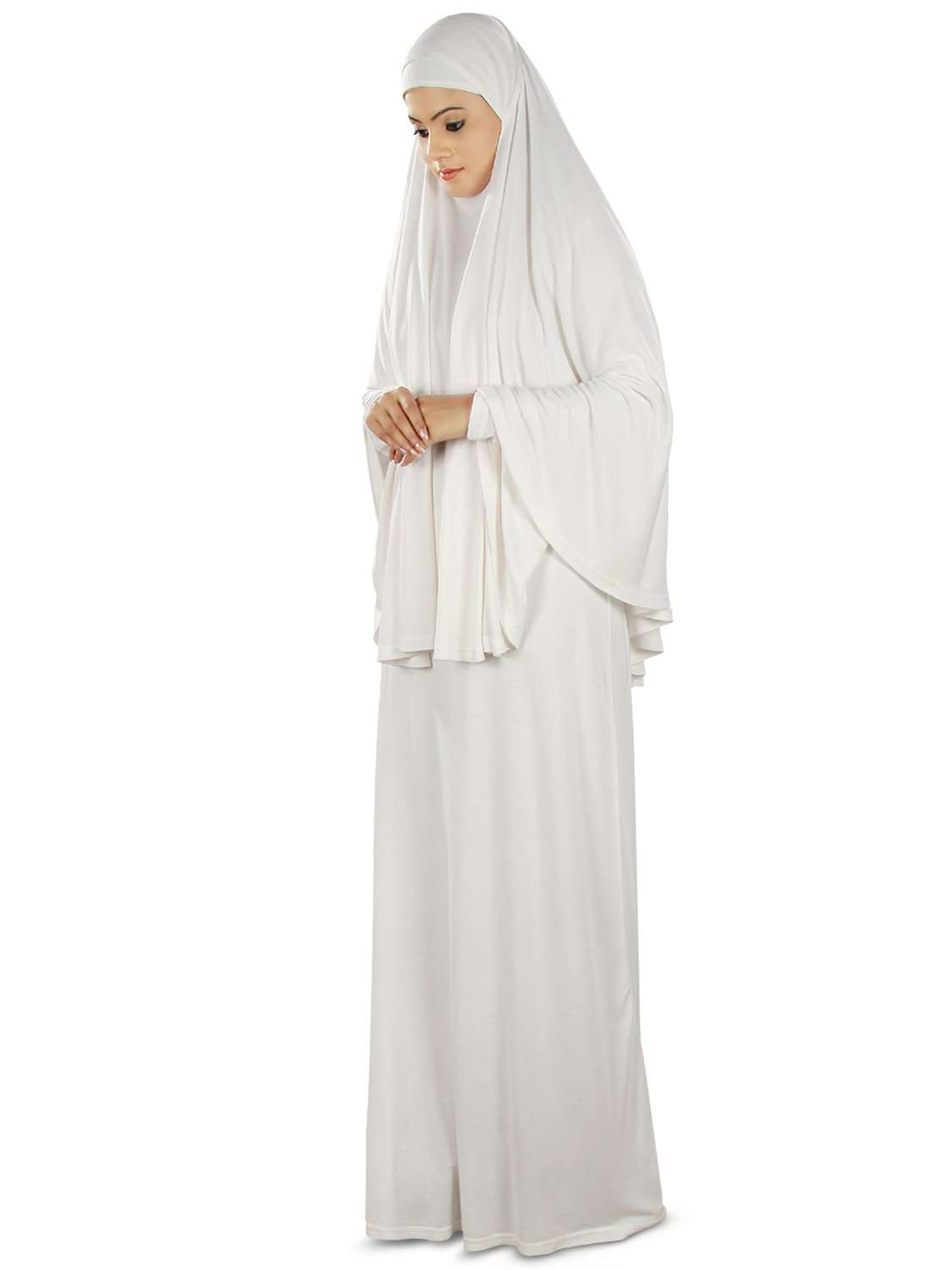 Dua Prayer Set (Khimar + Full Sleeve Dress)  - Soft Viscose Jersey