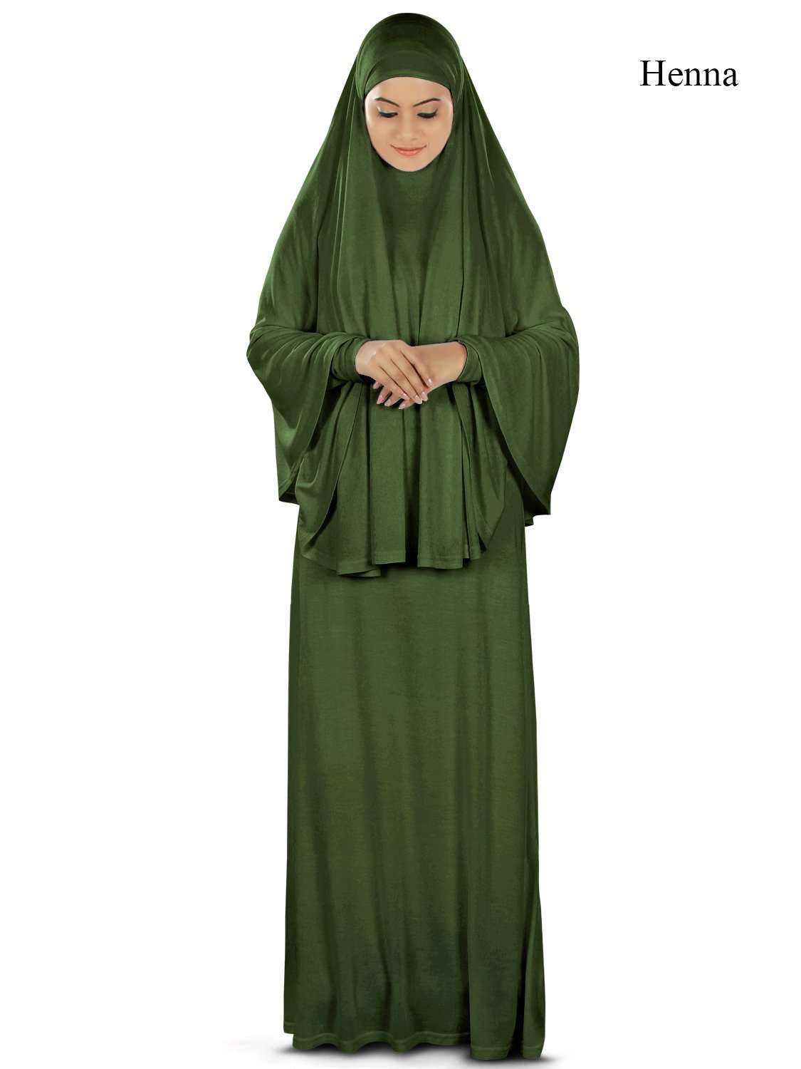 Dua Prayer Set (Khimar + Full Sleeve Dress)  - Soft Viscose Jersey