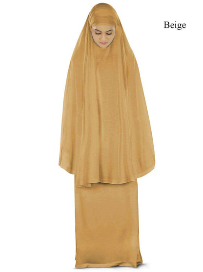 Dua Prayer Set (Khimar + Long Skirt)  - Soft Viscose Jersey