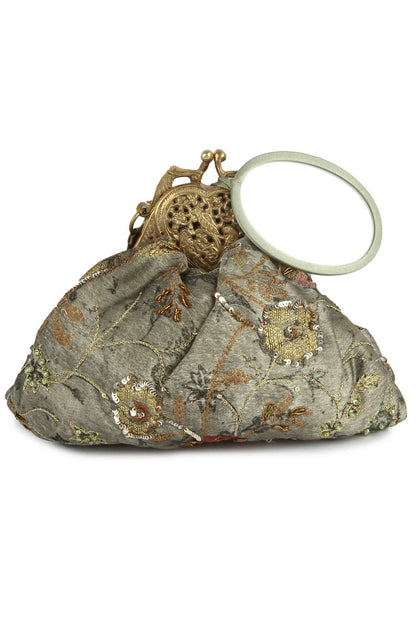 Genesis Brass Frame Olive Green Vintage Style Handbag