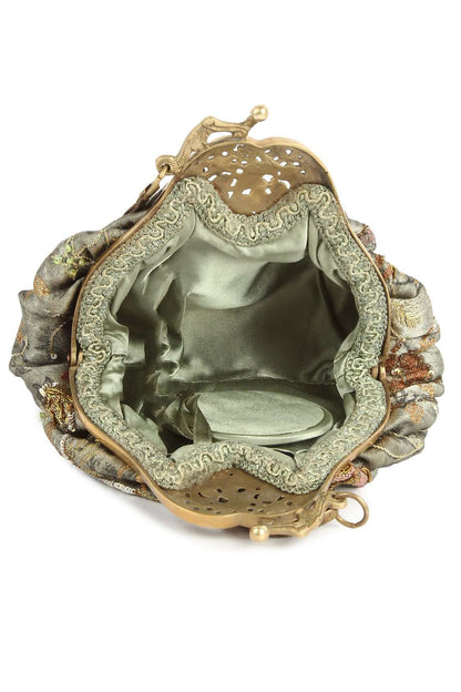 Genesis Brass Frame Olive Green Vintage Style Handbag