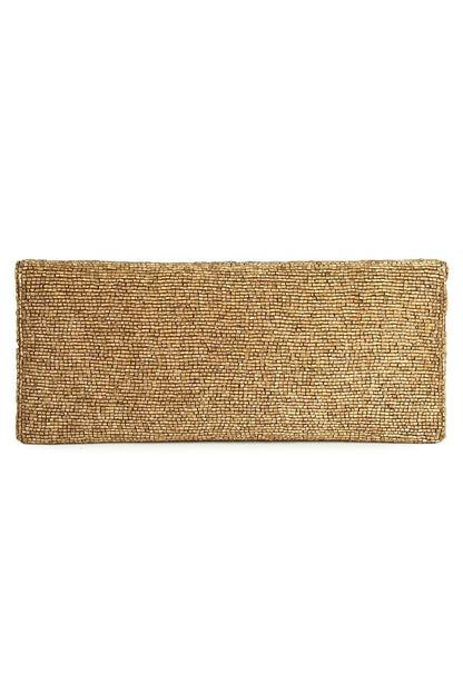Sadie Gold Hand Embroidered Clutch Bag