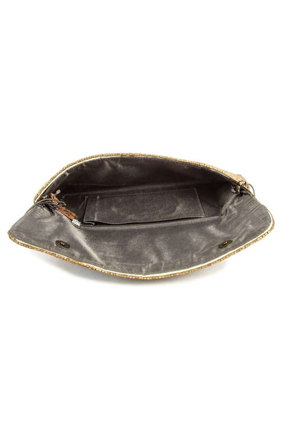Sadie Gold Hand Embroidered Clutch Bag