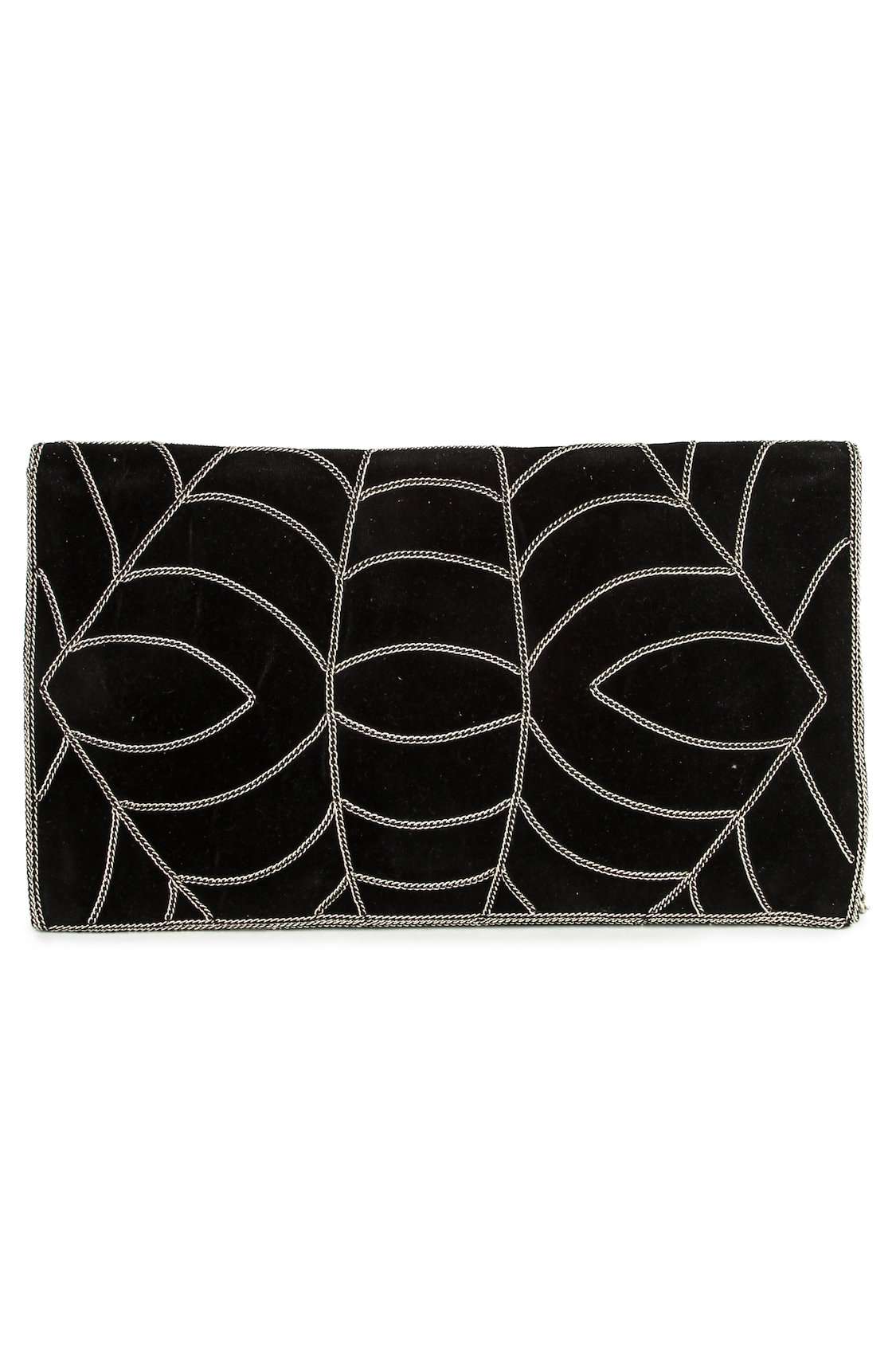 Lillian Black Spider Web Clutch Bag