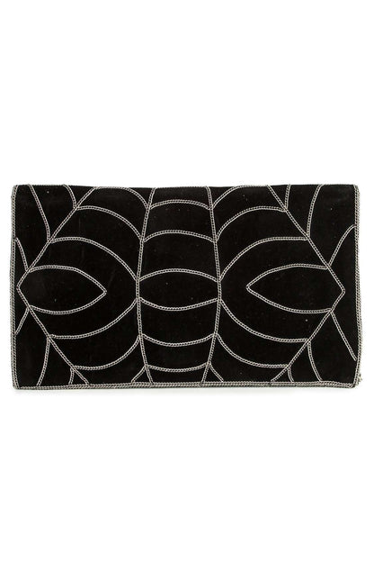 Lillian Black Spider Web Clutch Bag