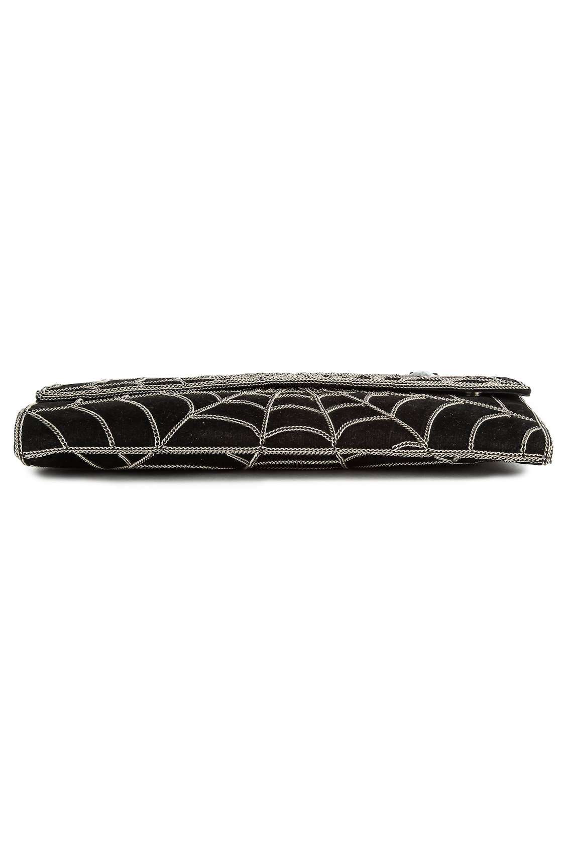 Lillian Black Spider Web Clutch Bag