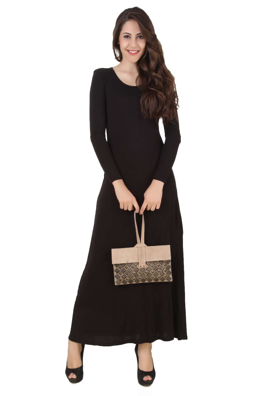 Maria Suede Hand Embroidered Wristlet Style Bag