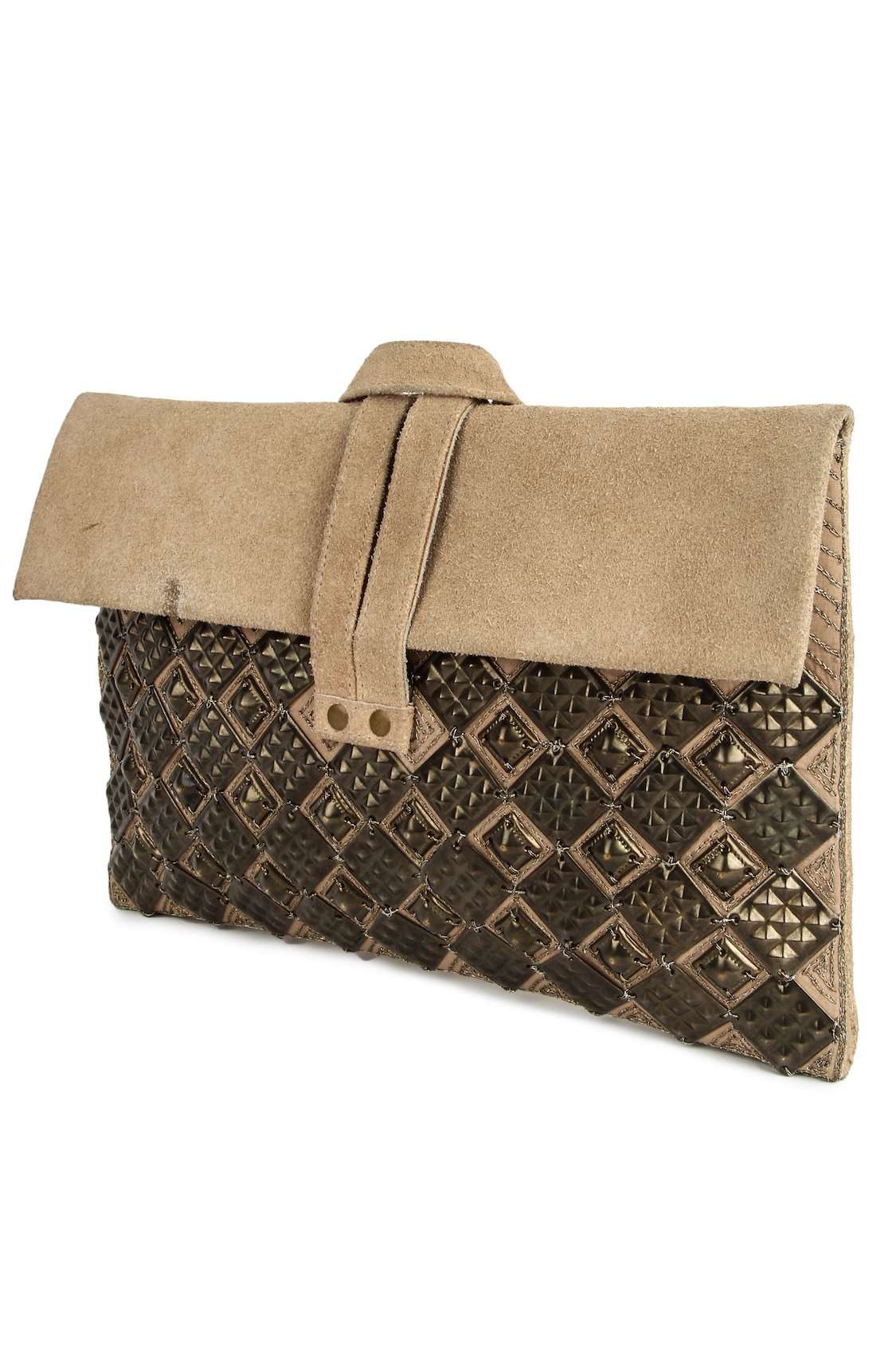 Maria Suede Hand Embroidered Wristlet Style Bag