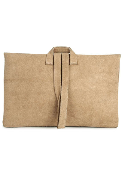 Maria Suede Hand Embroidered Wristlet Style Bag