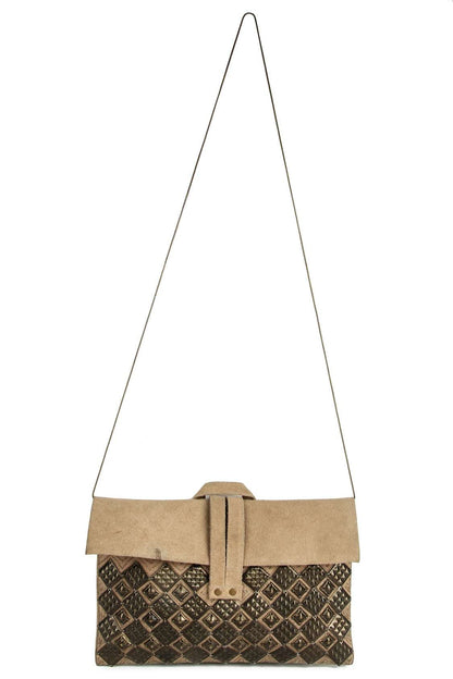 Maria Suede Hand Embroidered Wristlet Style Bag
