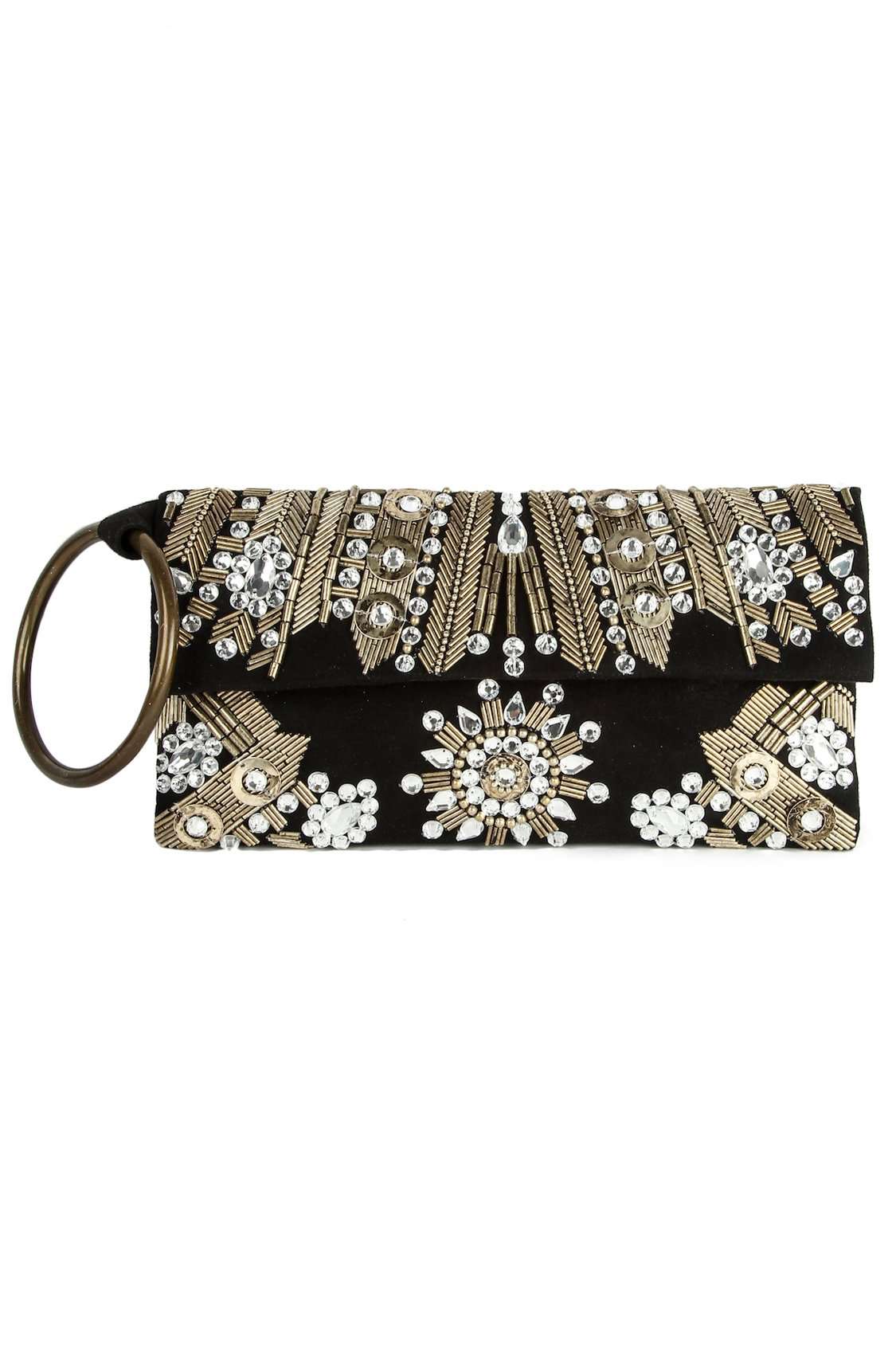Olivia Black Silver Evening Handbag