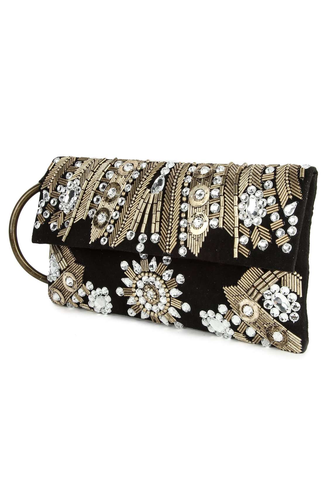 Olivia Black Silver Evening Handbag