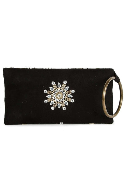 Olivia Black Silver Evening Handbag