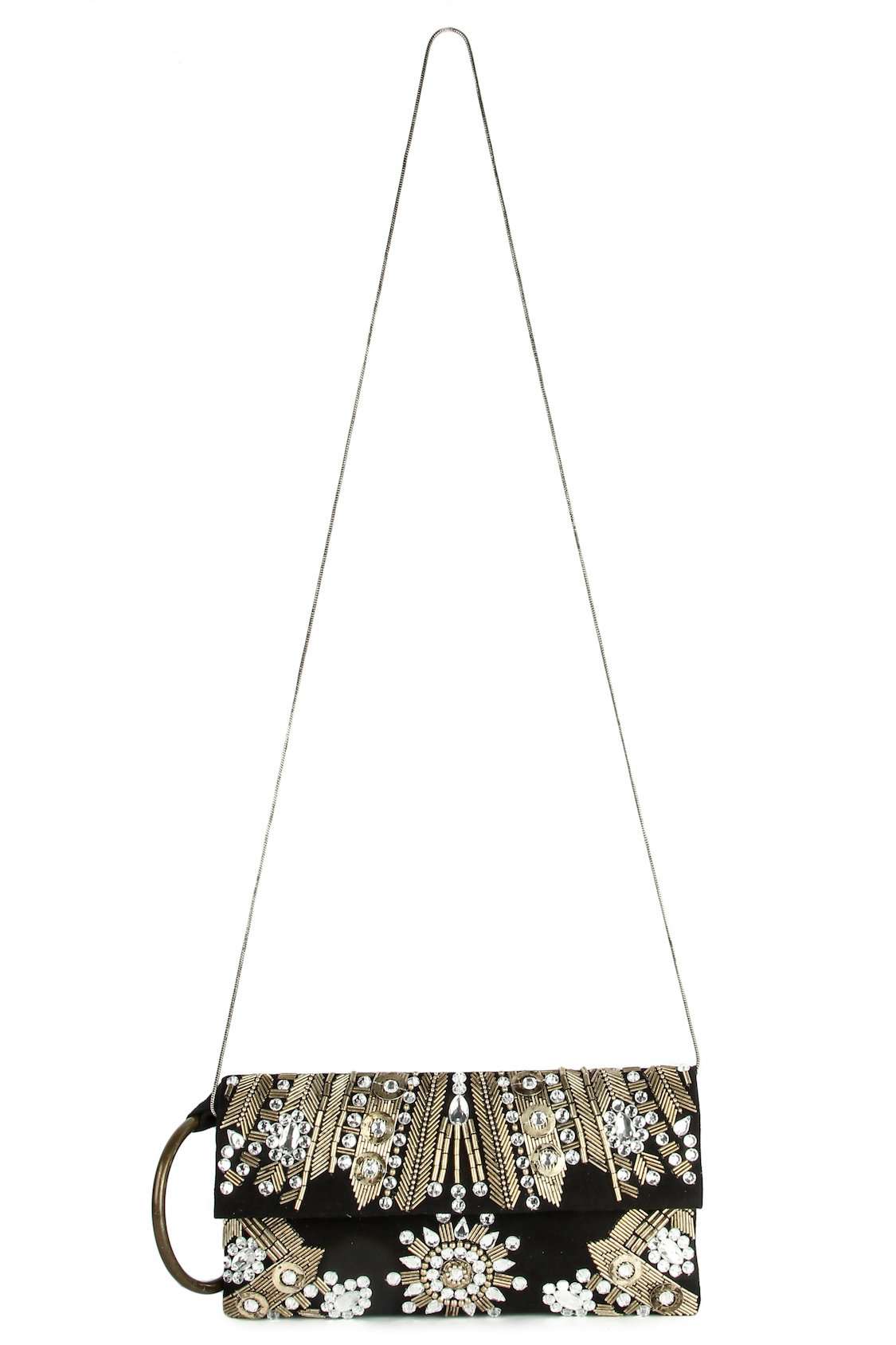 Olivia Black Silver Evening Handbag