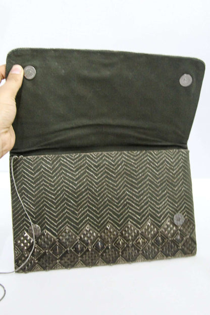Natalie Antique Silver Clutch Bag