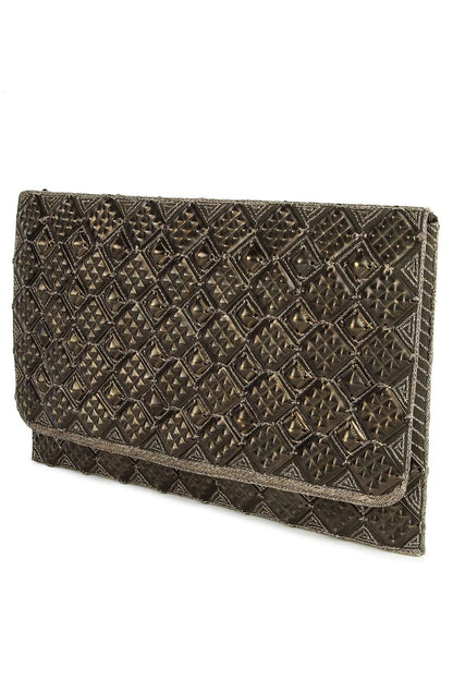 Natalie Antique Silver Clutch Bag