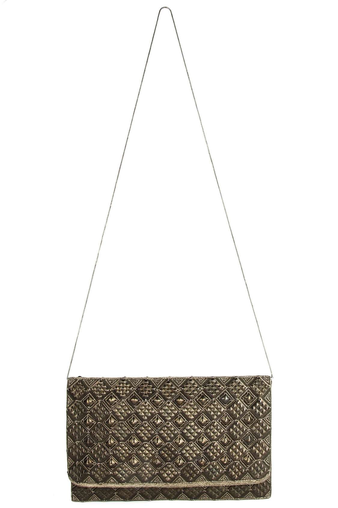 Natalie Antique Silver Clutch Bag