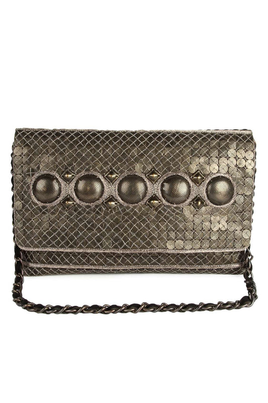 Chloe Antique Silver Clutch Bag